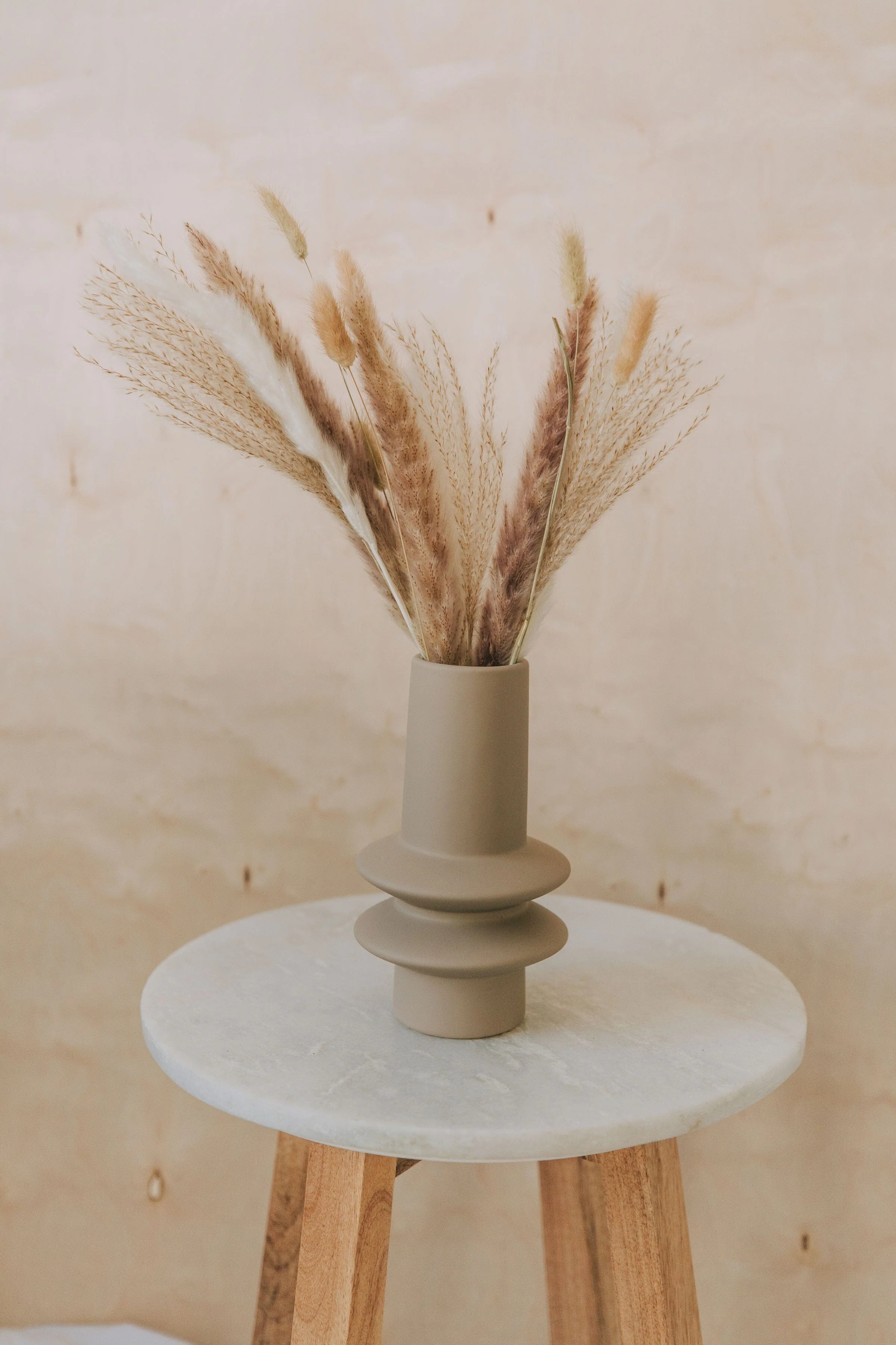 Ridged Stoneware Vase - Image 4